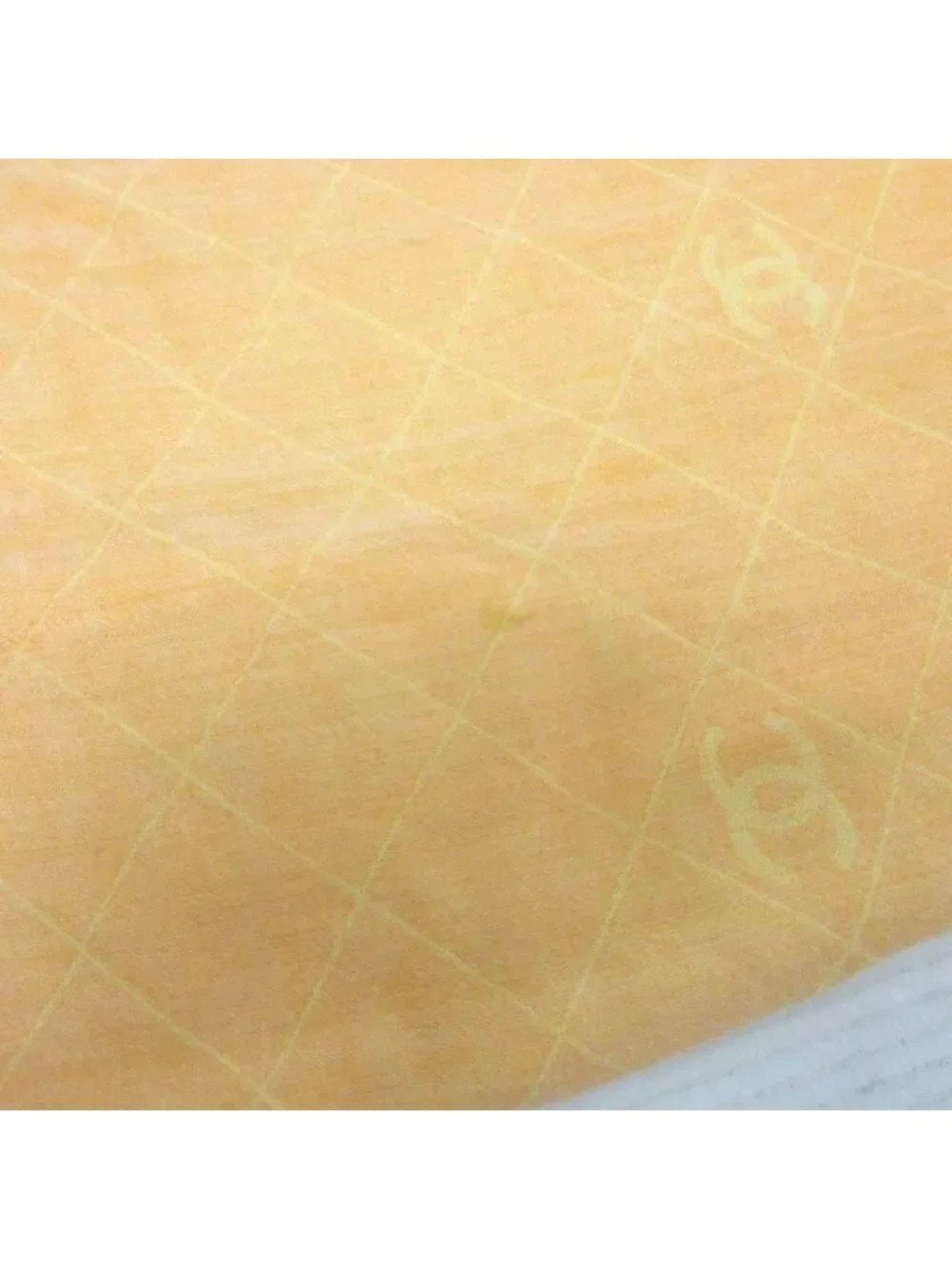 Chanel CC Logo Cashmere Shawl Scarf All Over Pattern Orange